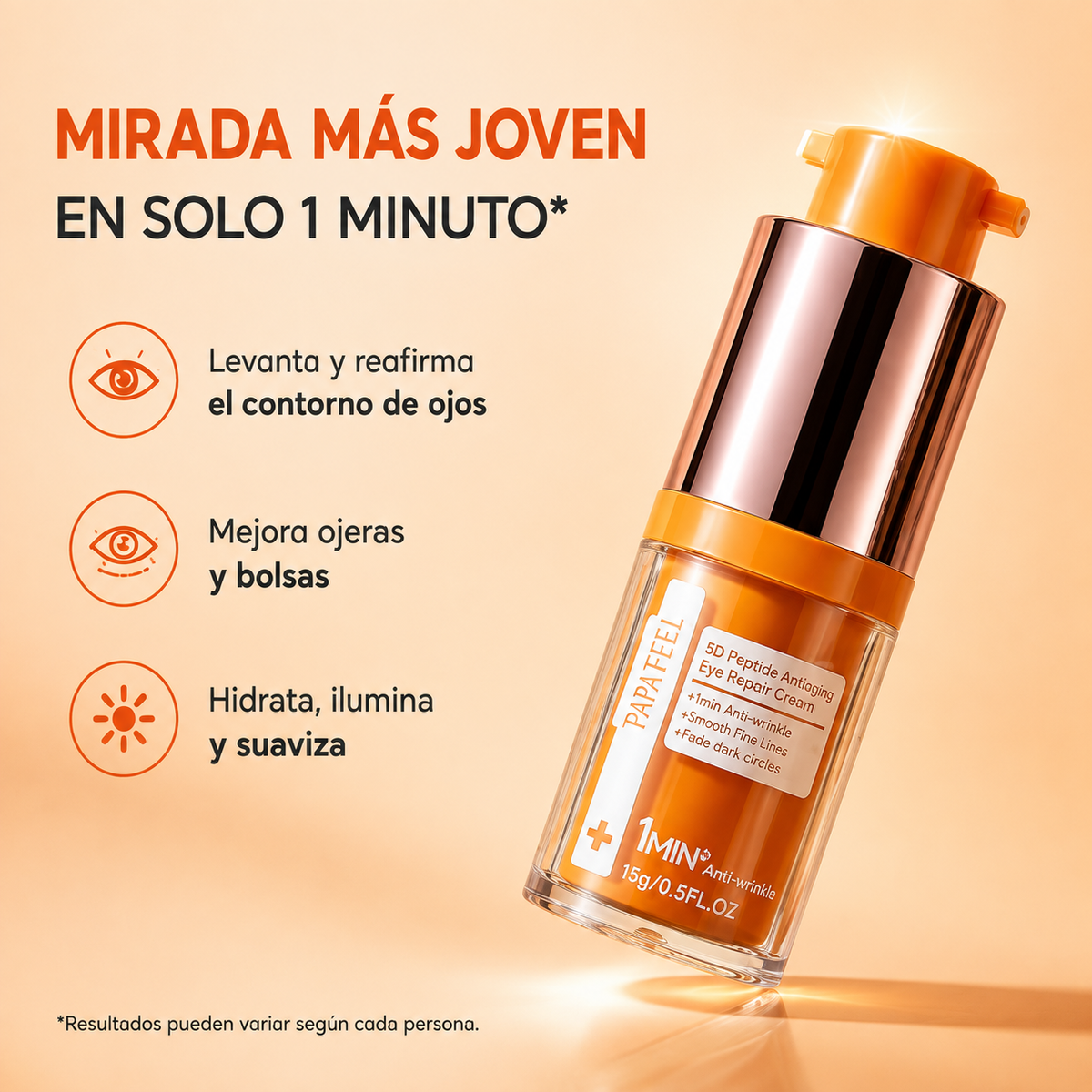 Crema de Ojos 5D Péptidos – Efecto Reafirmante