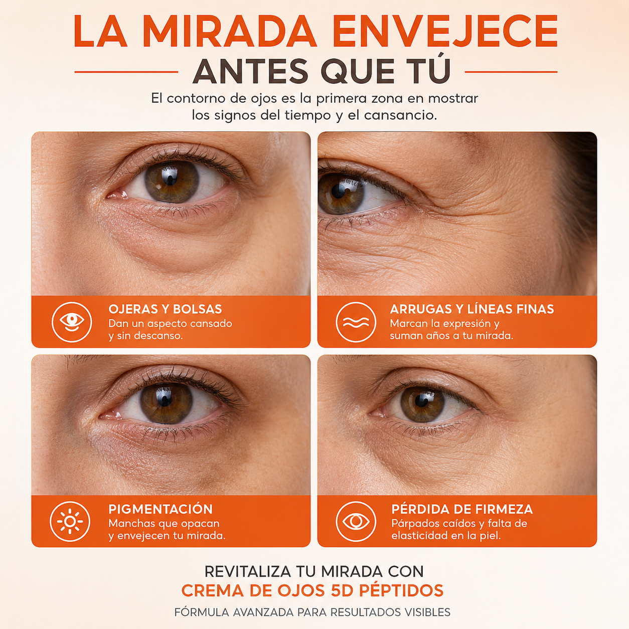 Crema de Ojos 5D Péptidos – Efecto Reafirmante